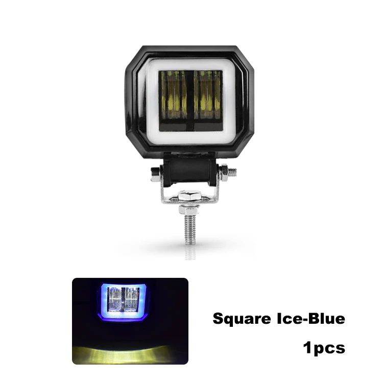 1pcs square ice-blue Nlpearl 3 дюйма Круглый СВЕТОДИОДНЫЙ противотуманные фары для авто 4 × 4 SUV 20 Вт Автомобильный свет с светодиодный ангельские глазки для внедорожника грузовика трактора точечный луч 9-32 в - Цвет: 1pcs square ice-blue