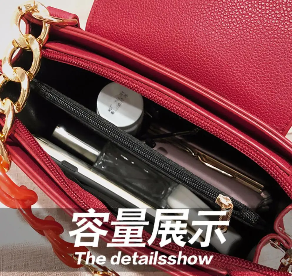 

brand handbag Luxury 2019 fashion new quality PU leather Women's Designer Handbag Chain Tote bag Lock Shoulder Messenger Bag