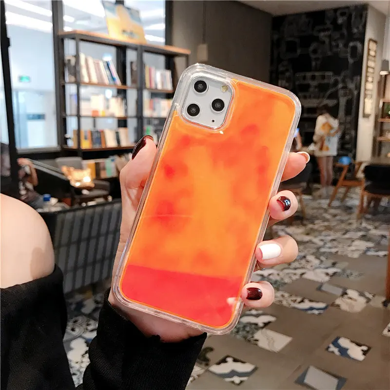 Светящийся песок сплошной цвет чехол для iPhone11 pro max Xs X 6s 6 7 8 Plus Жидкий блеск