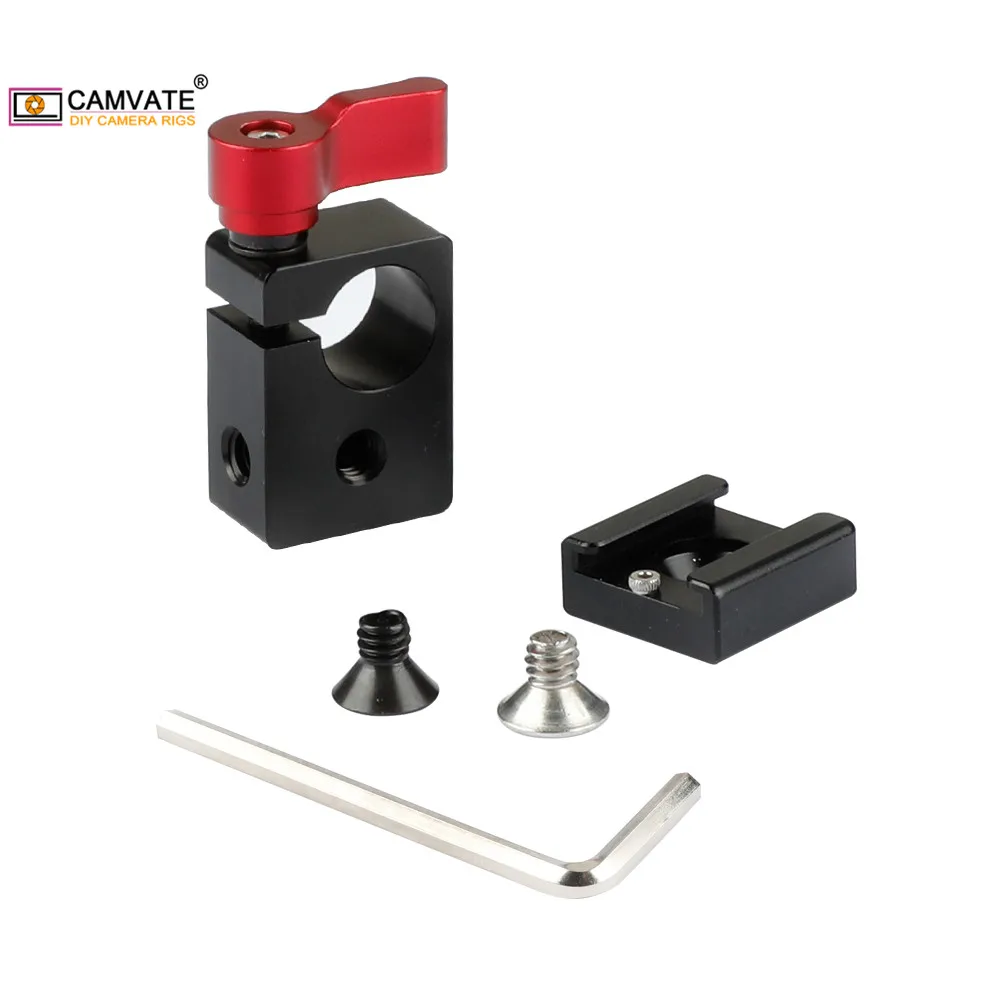 CAMVATE Стандартный 15 мм одиночный штанговый Зажим адаптер с ручным управлением