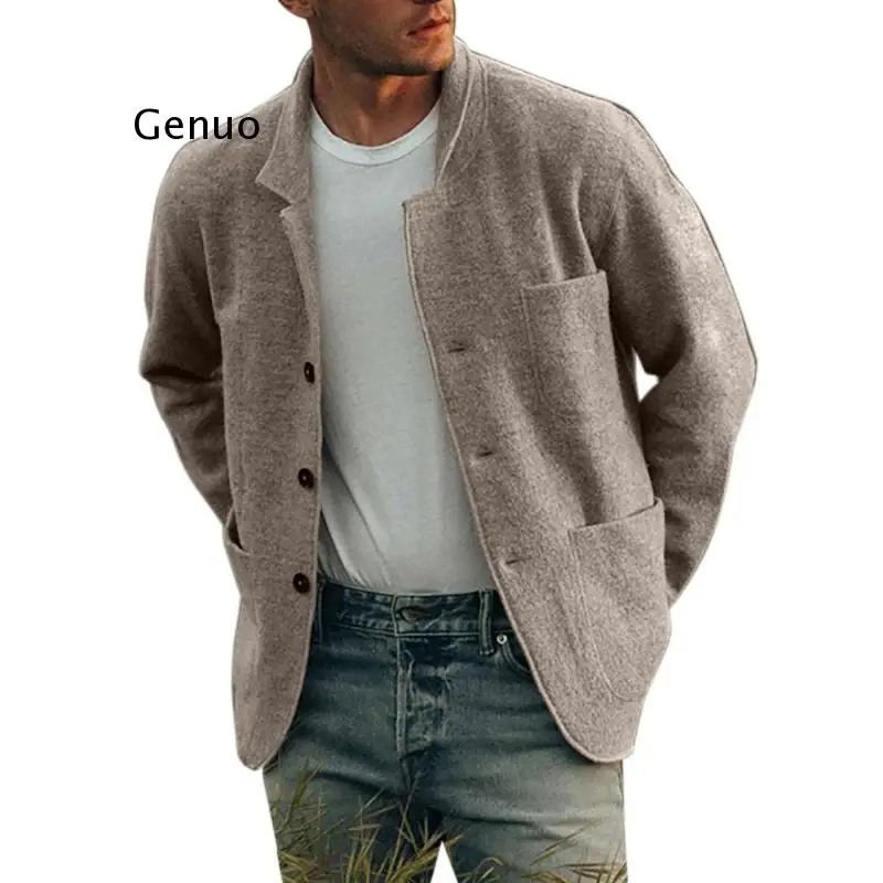 

Jacket for Men Solid Spring Autumn Male Bomber Jacket Casual Streetwear Male Jackets Coats Simple Windbreaker British Style Coat