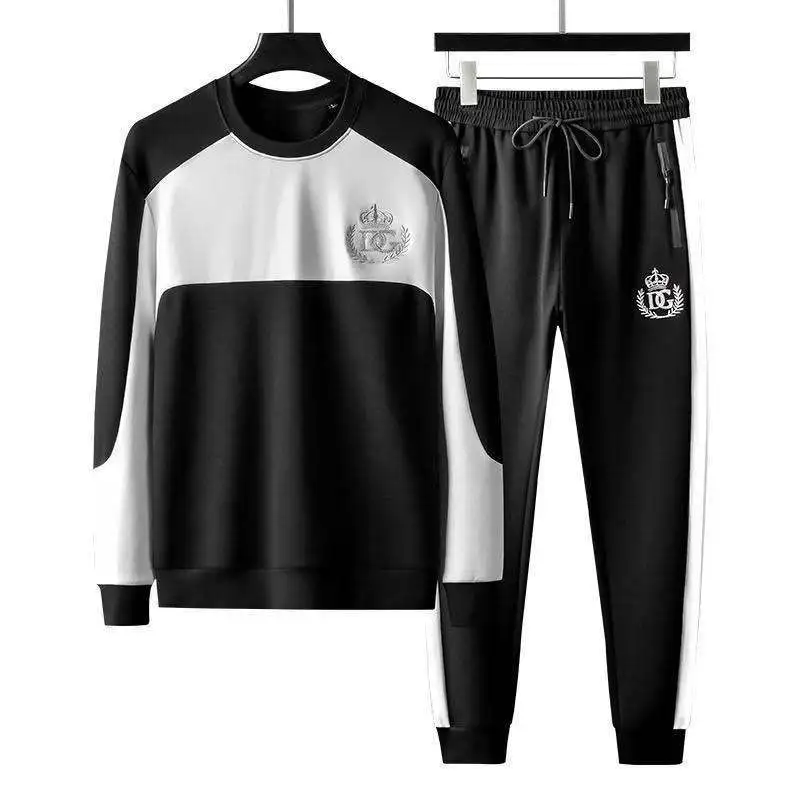 

Casual suit men's 2020 spring and autumn new stitching color contrast sweater