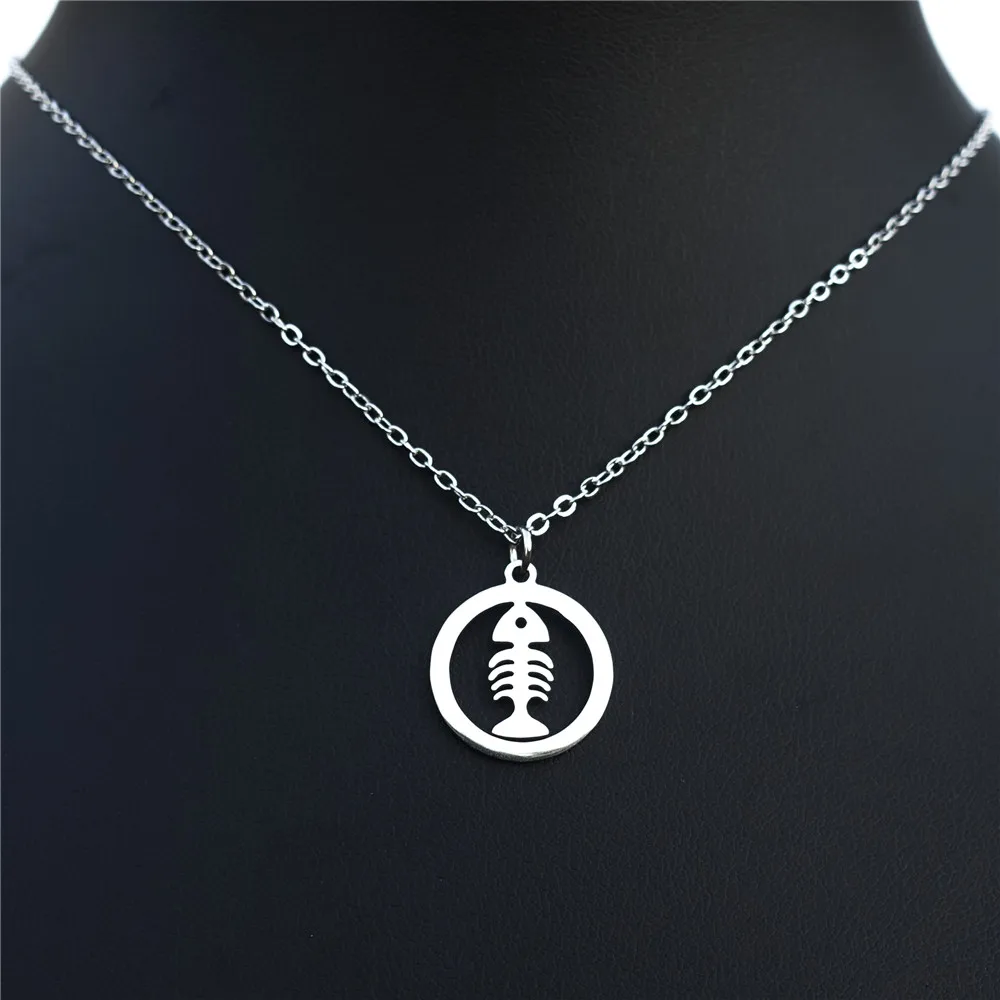 Ожерелье с подвеской в виде черепахи рака ящерицы рыбы цепочка из нержавеющей