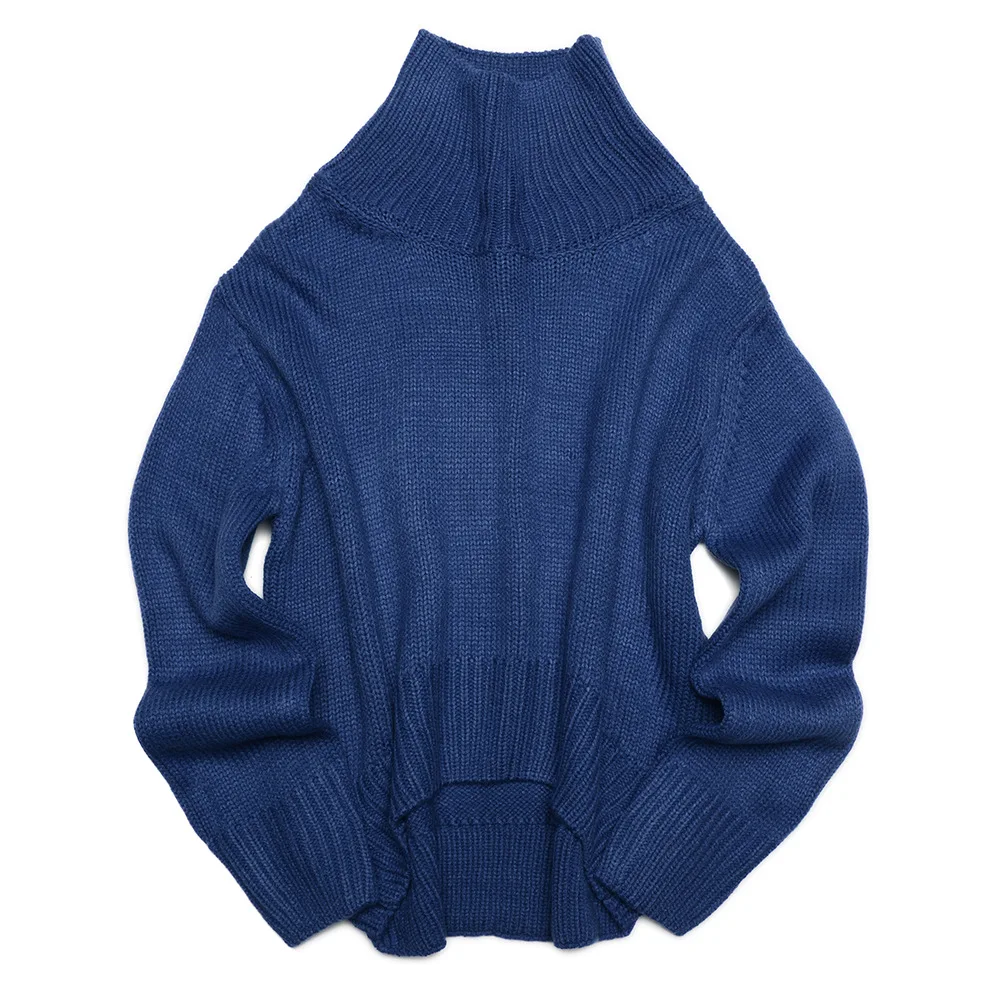 

2019 Autumn Winter Women Cashmere Sweaters Casual Turtleneck Pullovers Full Sleeve Thick Knit sweater Solid Jumper QH1985