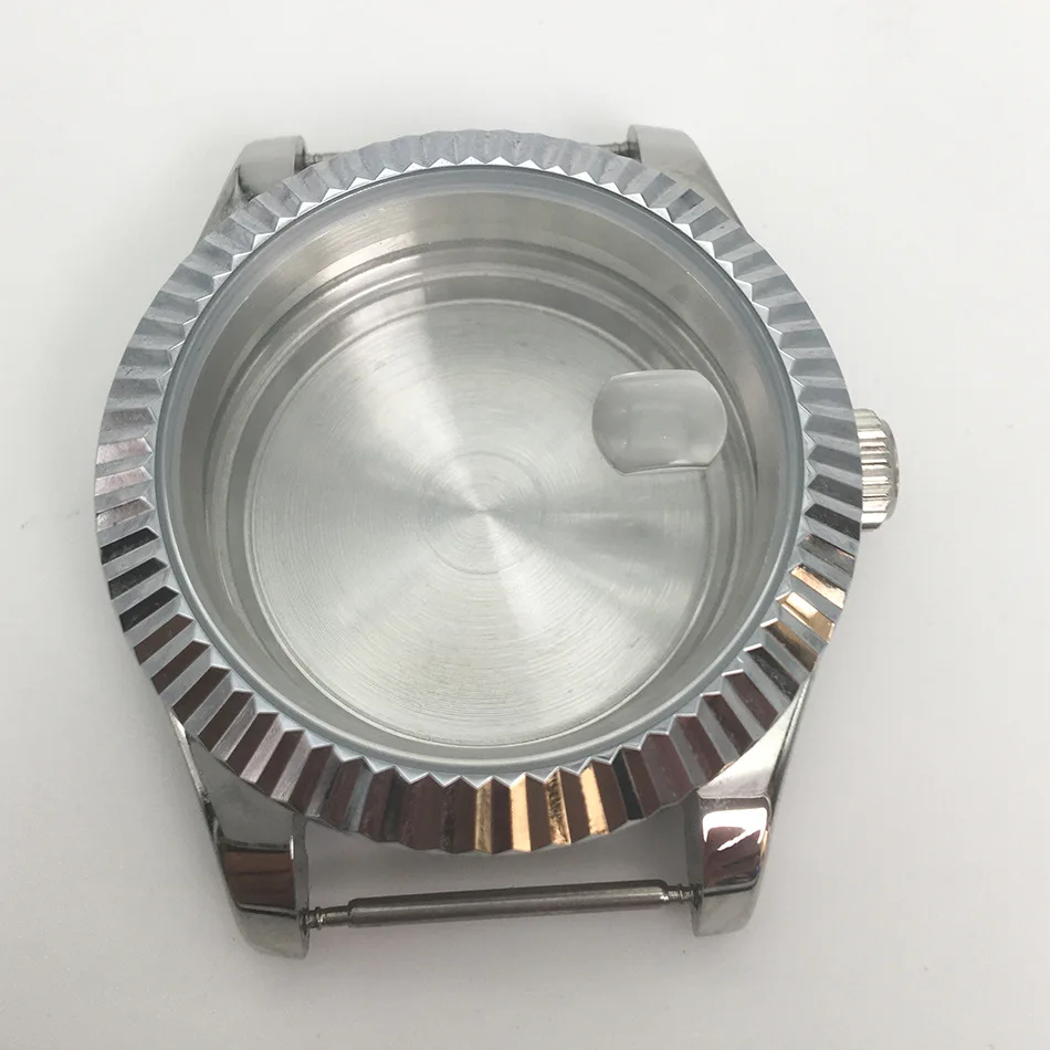 

40mm FOR ROLEX- Watches Men Case Men's Watch Accessories Sapphire Glass Date Window Silver Case Adapted To Pearl 2813 Movement