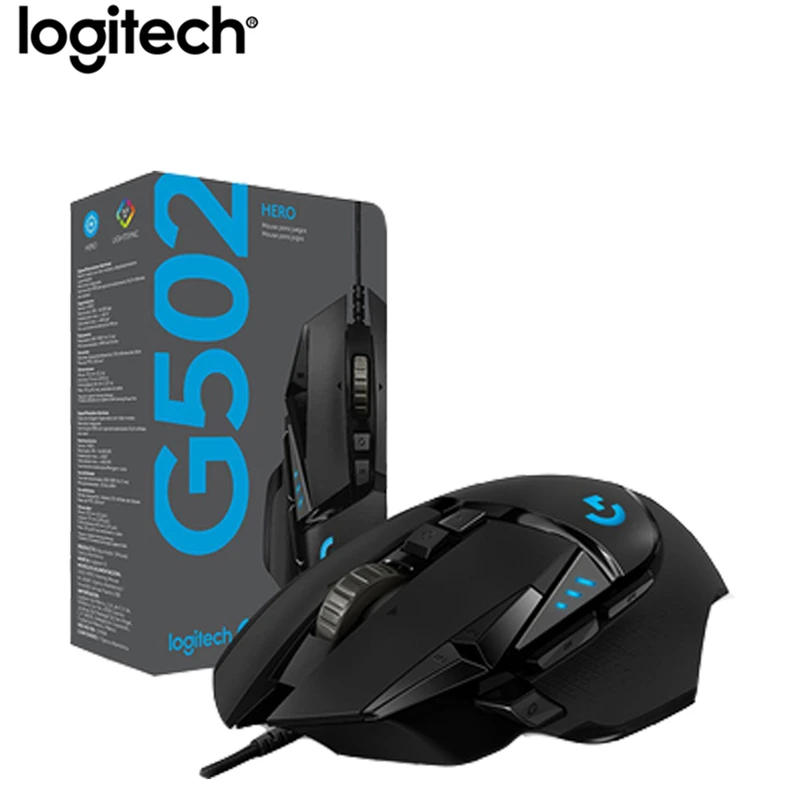 

Logitech G502 HERO Professional Gaming Mouse 16000DPI Gaming Programming Mouse Adjustable Light Synchronizatio For Mouse Gamer