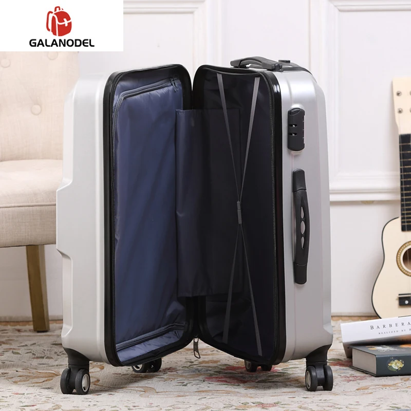 20 &quot24&quot Дорожный чемодан на колесиках мужской Спиннер багаж серебристый черный