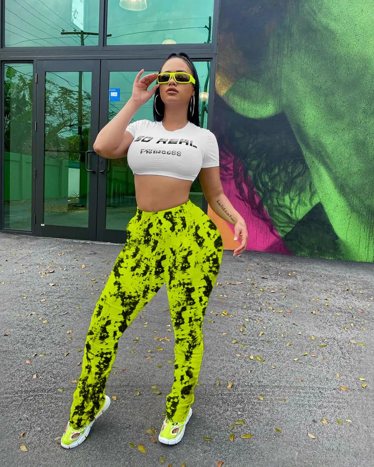 

New Fashion Joggers For Women Trousers High Waist Pants Tie Dye Sweatpants Soft Streetwear Casual Stacked Legging