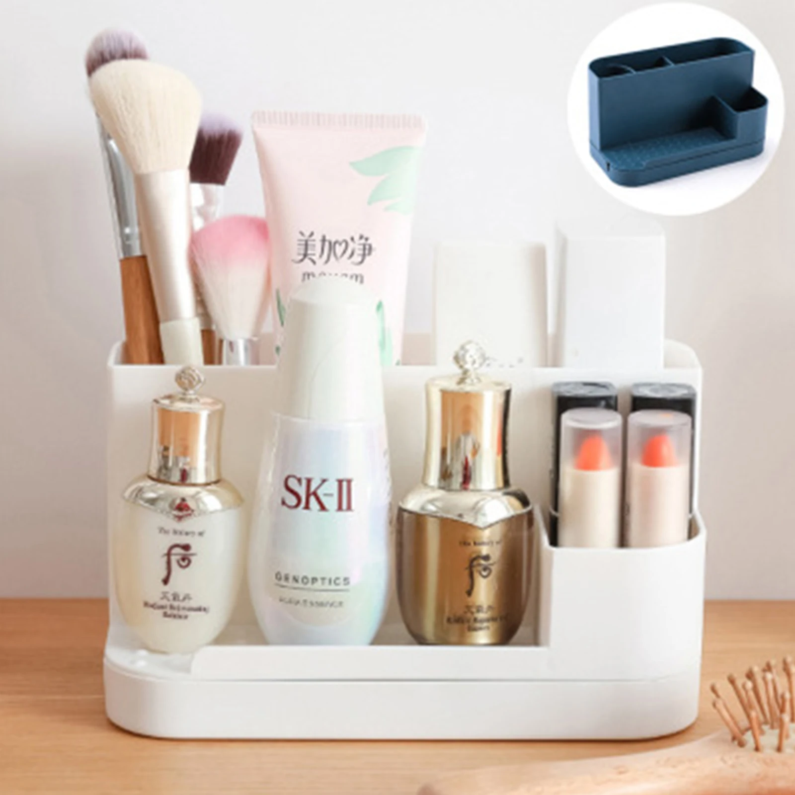 Rotating Desktop Shelf Makeup Organizer Multi-Purpose Storage Rack For Cosmetics Remote Controller Pens Office Desk Box | Дом и сад