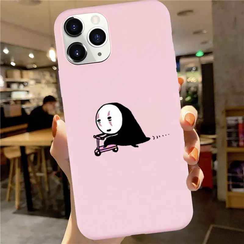 

Faceless man Phone Case Pink Candy Color for iPhone 6 7 8 11 12 s mini pro X XS XR MAX Plus