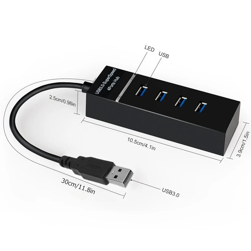 Внешний USB разветвитель BinFul 3 0 дюйма 4 порта USB|USB-хабы| |