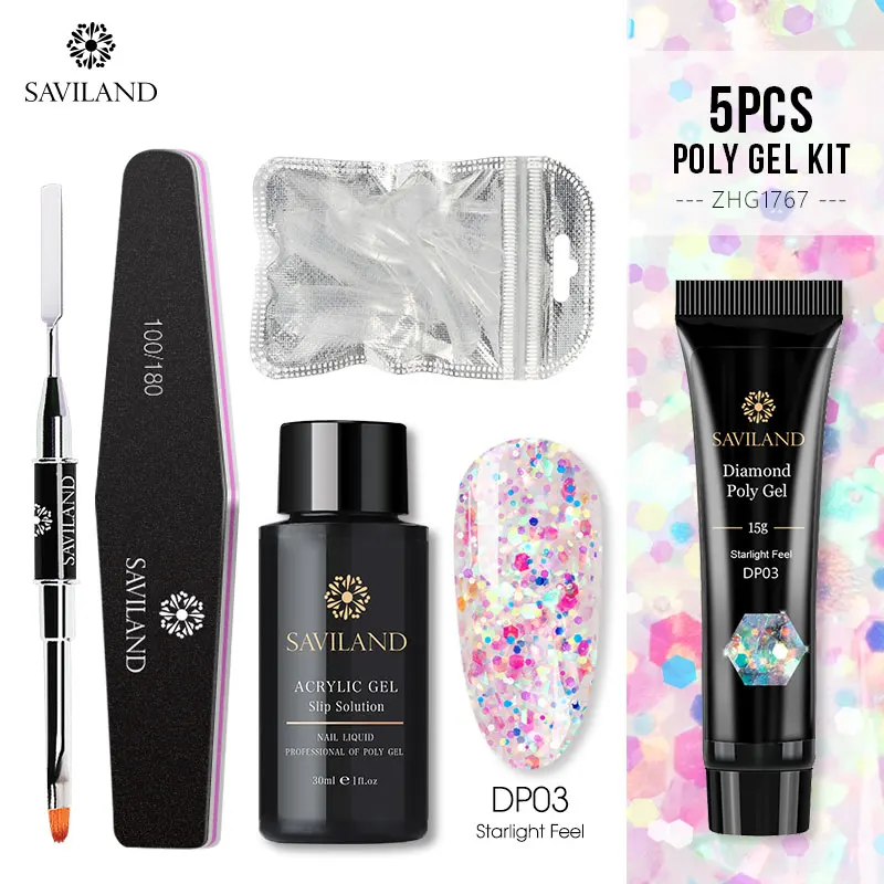 15g Poly Gel Kit Soak off 4 шт./компл. поли набор гелевых УФ Акрил строитель поли-гель, быстро сохнут, дизайн ногтей Pro с длинным натуральных ногтей Жесткий Гель-лак - Цвет: 15g Poly Gel Kit