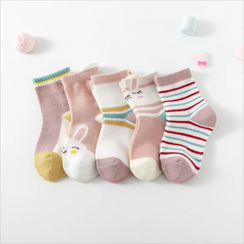 5 пар детских носков хлопковые носки с мультяшным рисунком для девочек и