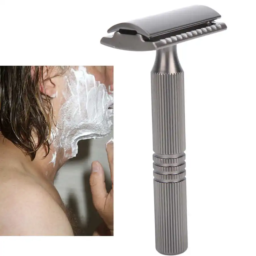 Classic Manual Razor Professional Men Zinc Alloy Safety Home Travel Barber Salon Portable Shaver Without Blade (Black) | Красота и