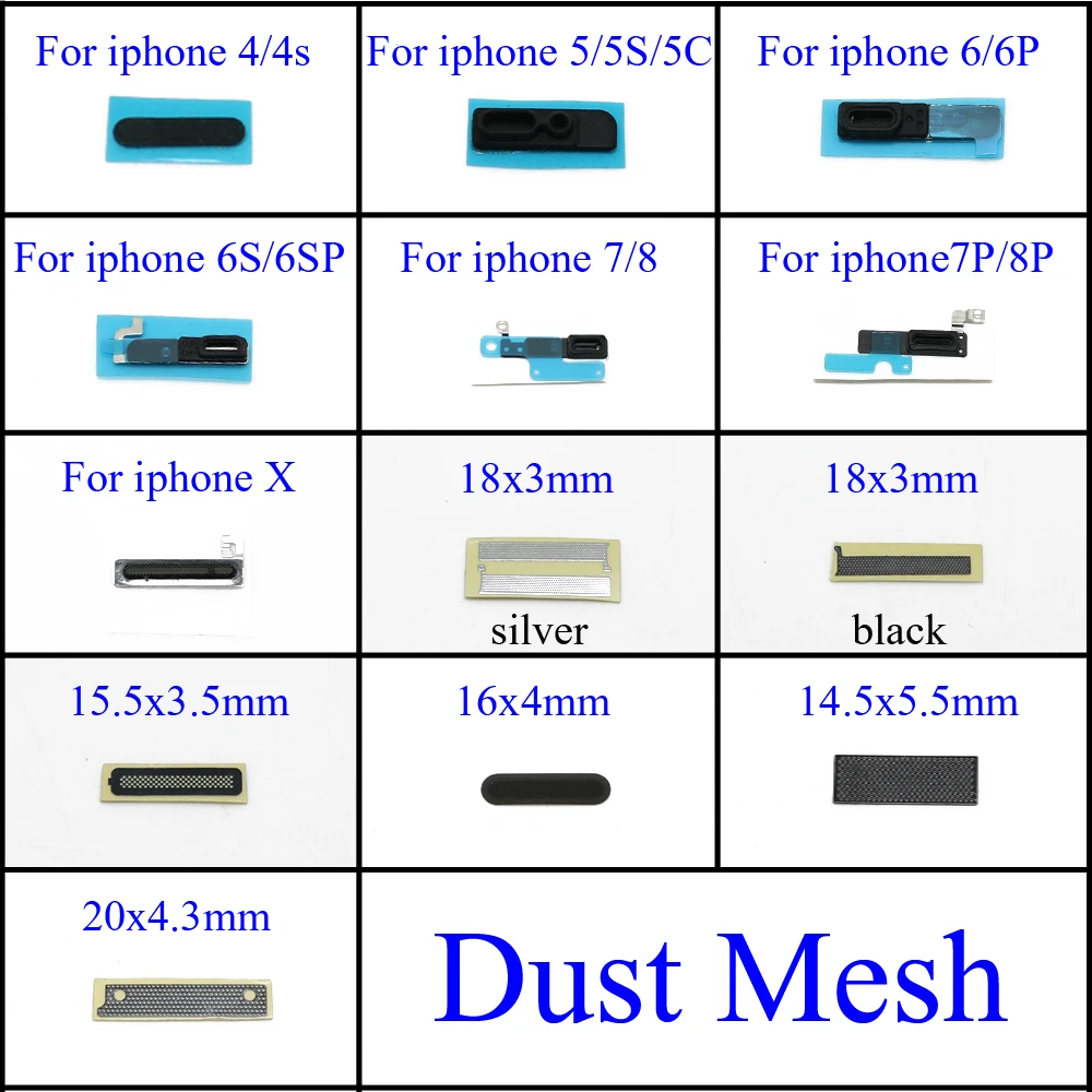 Для iPhone 5 5s 5c X 4 4s 6 6p 6s 6sp 7 7p 8 Plus сетевой фильтр для защиты от пыли сменная сетчатая - Фото №1