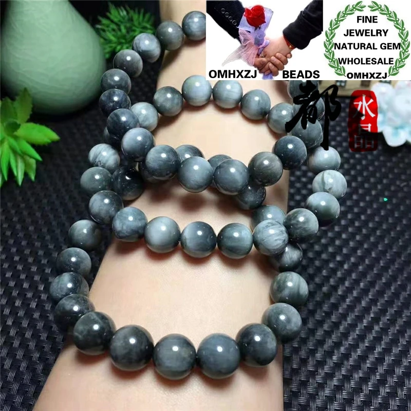 

OMHXZJ Wholesale ZB393 81012mm European Fashion Birthday Party Wedding Gift Natural Stone Fine Tiger Eye Round Beads Bracelets