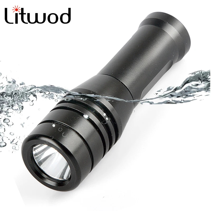 

Original CREE XM-L2 U3 D53 Diving Led Flashlight Torch ON/OFF Waterproof Underwater 80m 14500 or AAA Battery Bulbs Purle / Black