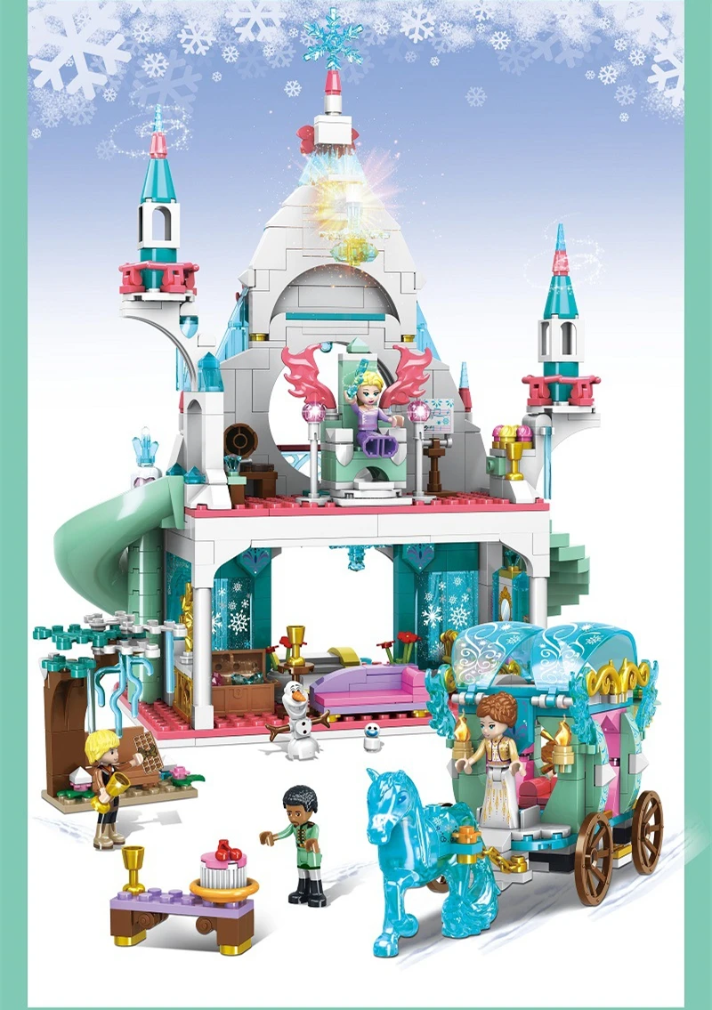 

943pcs Princess Series Ice Castle Building Block Bricks Educational Toys For Children Girls Friends