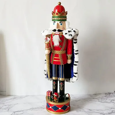 Style as photo Деревянная кукла «Щелкунчик», фигурки солдата из грецкого ореха, винтажная кукла ручной работы, детская игрушка, подарок, декоративные украшения, украшение для дома 60 см - Цвет: Style as photo
