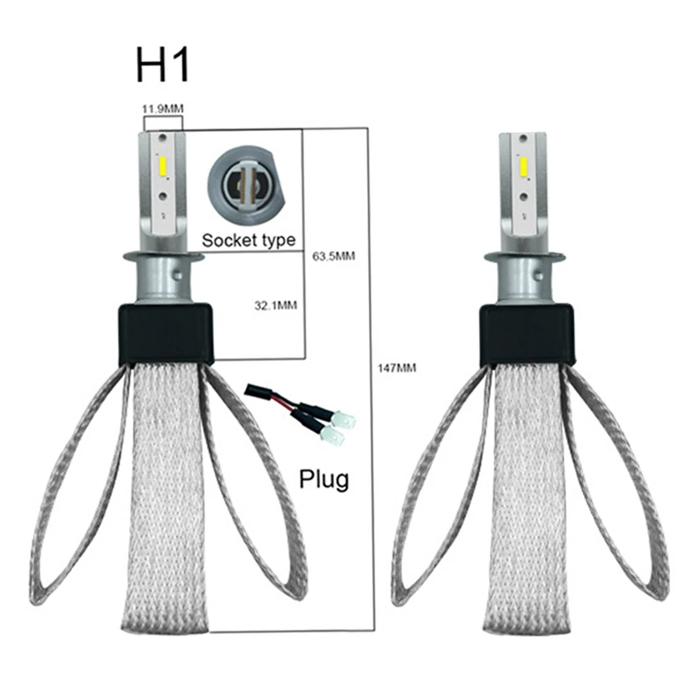 

2PCS T8 CSP LED Car Headlight 6000K 4800LM IP68 Waterproof Heat-proof Headlight LED Light Bulbs for Car