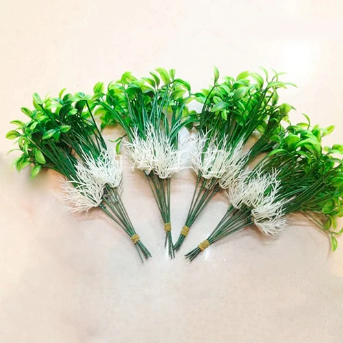 10Pcs Artificial Plants Potted Bonsai Green Small Tree Fake Flowers Ornaments for Home Garden Decor Party Hotel | Дом и сад