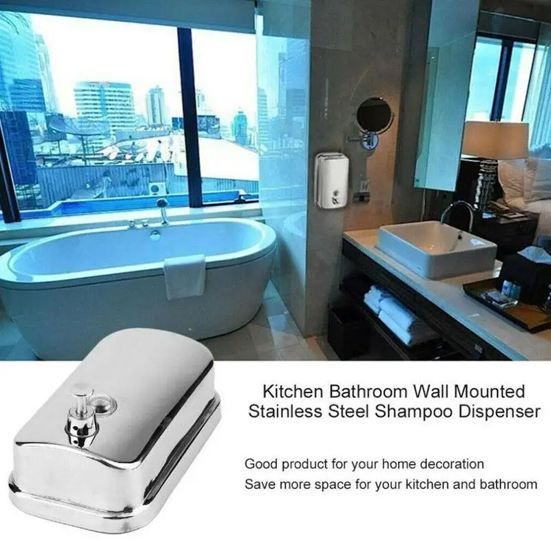 

Liquid Foam/Double Soap Dispenser Fashionable Wall Mount Soap Sanitizer Bathroom Washroom Shower Shampoo Dispenser
