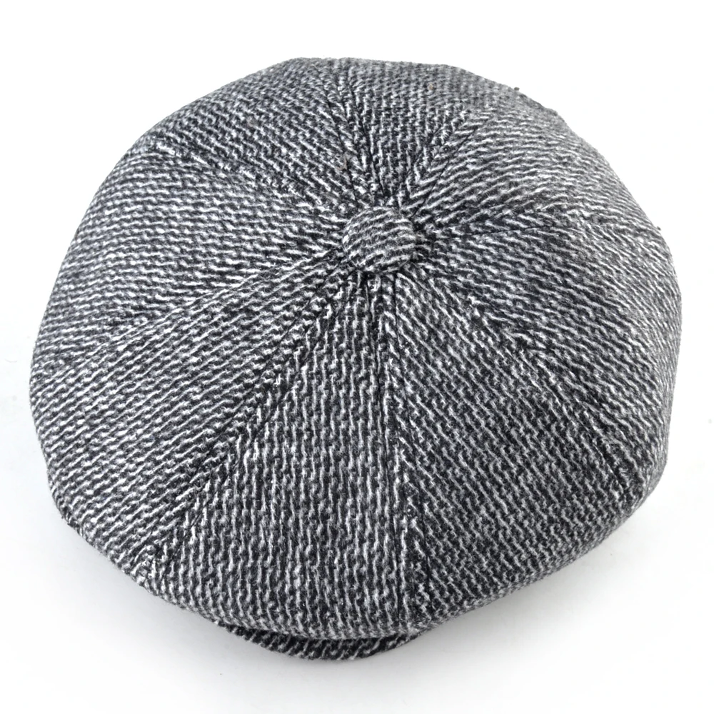 Полосатый берет Мужская винтажная Кепка осенне-зимняя теплая плоская кепка s с