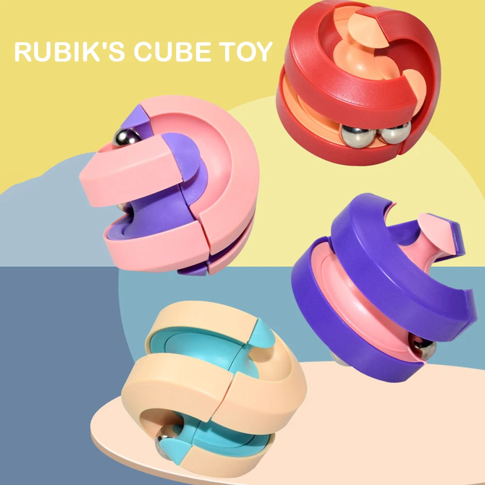 

Portable Rotating Beads Fidget Toys Track Cube Antistress Fingertip Cube Toy for Intelligence Development Desktop Puzzle