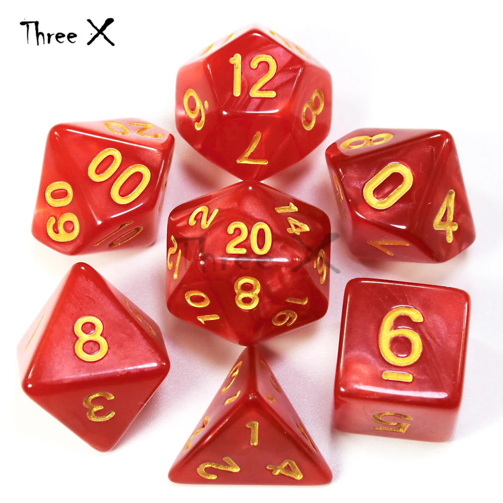 Фирменная Новинка 7 шт./компл. многогранные TRPG игры для Подземелья и Драконы непрозрачные D4-D20 Multi по бокам кости Pop для игровая