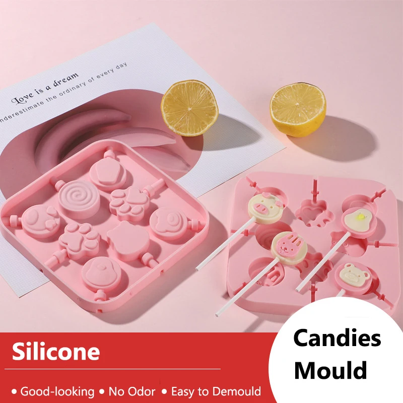 

3D DIY Lollipop Silicone Mold For Candy Carton Sugar Chocolate Fondant Tool Baking Mould Pastry and Bakery Accessories