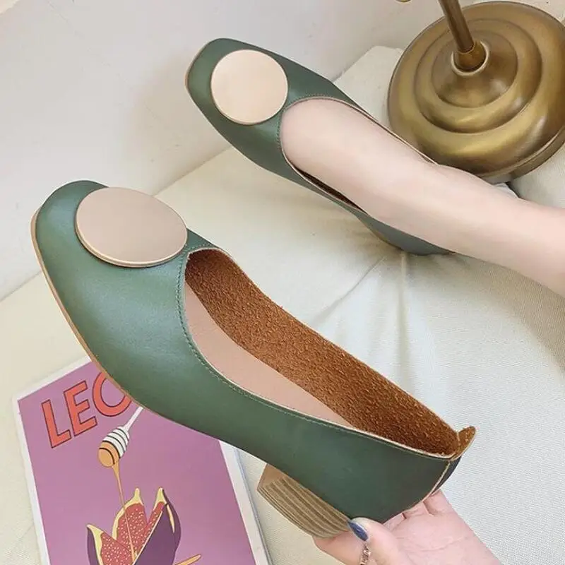 Модные женские туфли на высоком каблуке женская обувь с квадратным носком