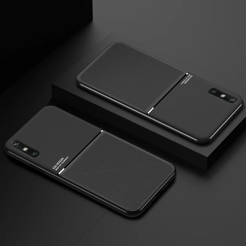

Luxury Leather Texture Silicone Case For Huawei Y9 Prime 2019 Y9S Y9 2018 Car Magnetic Cover for P Smart Plus2019 Psmart Z Coque