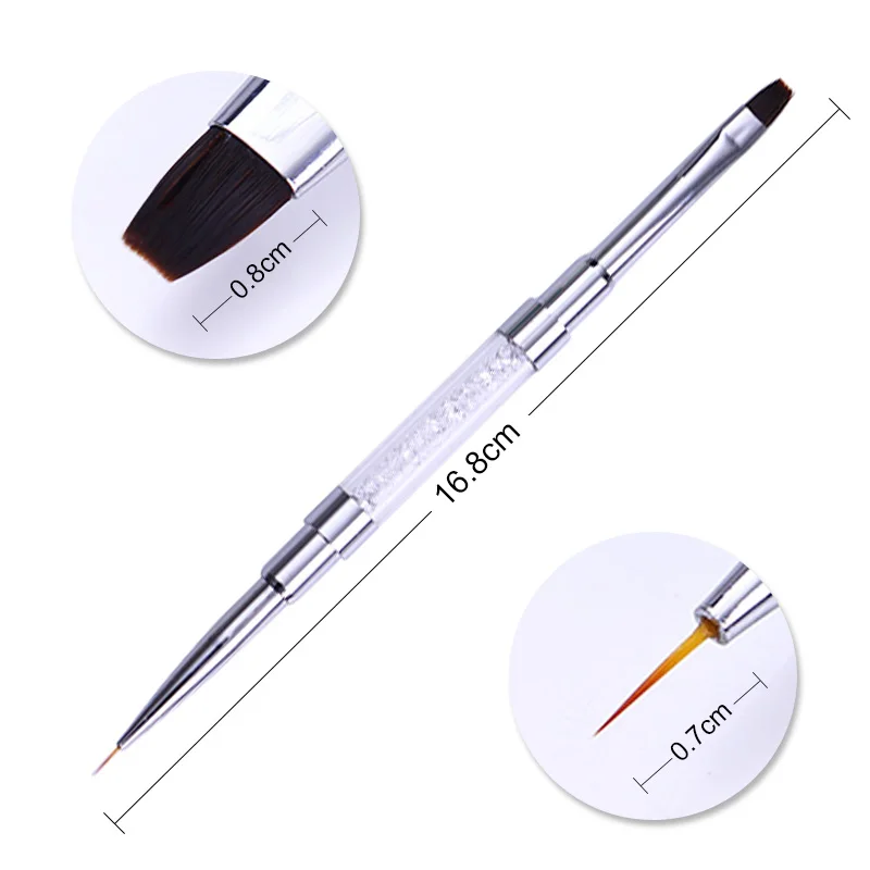 Dual-end Brush 3 BORN PRETTY, 1 шт., акриловая ручка для рисования водным мрамором, кисть для рисования серебристыми цветами, инструмент для маникюра и дизайна ногтей, ручка, инструмент для ногтей DIY - Цвет: Dual-end Brush 3