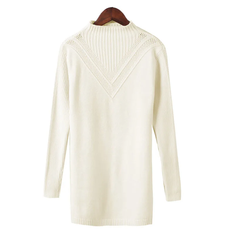 Женский базовый свитер средней длины Осень-зима 2020 вязаный Топ для