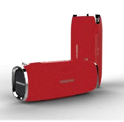 Красный HOPESTAR A6 Bluetooth динамик Портативный беспроводной громкий динамик звуковая система 3D стерео портативный Настольный водонепроницаемый большой внешний аккумулятор Саундбар - Цвет: Красный