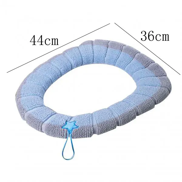 

1PC Bathroom Toilet Seat Soft Warmer Mat Cover Pad Cushion Comfortable Washable Standard Reutilization Toilet Cover Seat