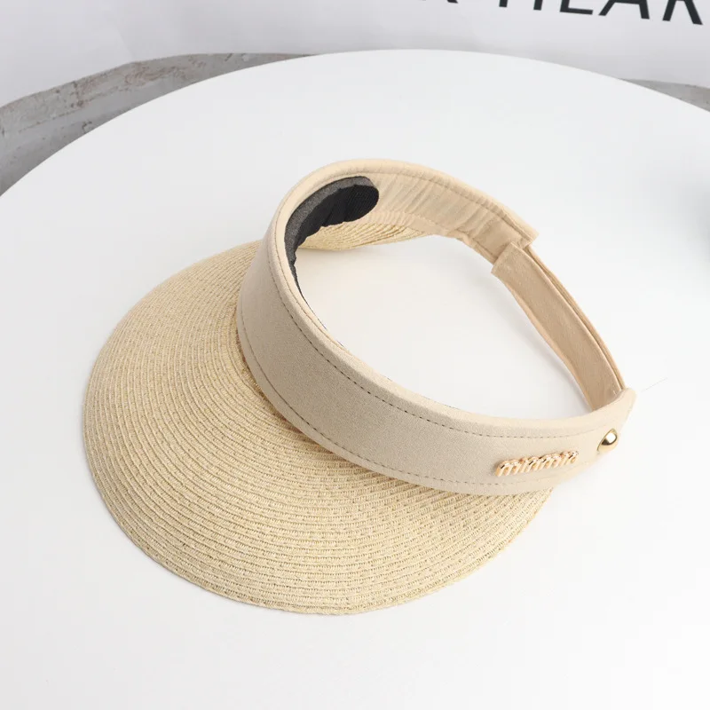 Соломенная шляпа с тонкими полями для мужчин и женщин Панама от солнца без верха