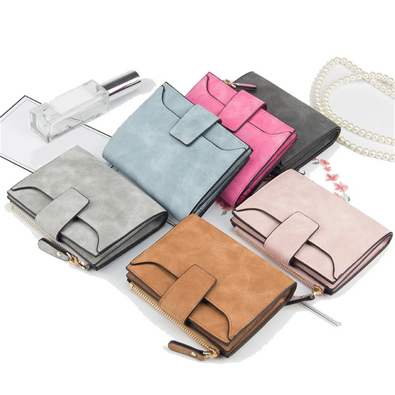 

PU Leather Women Wallet Coin Pocket Purse Female Wallets Cards Holders Luxury Brand Designer Purse Hasp Small Slim Short Fashion