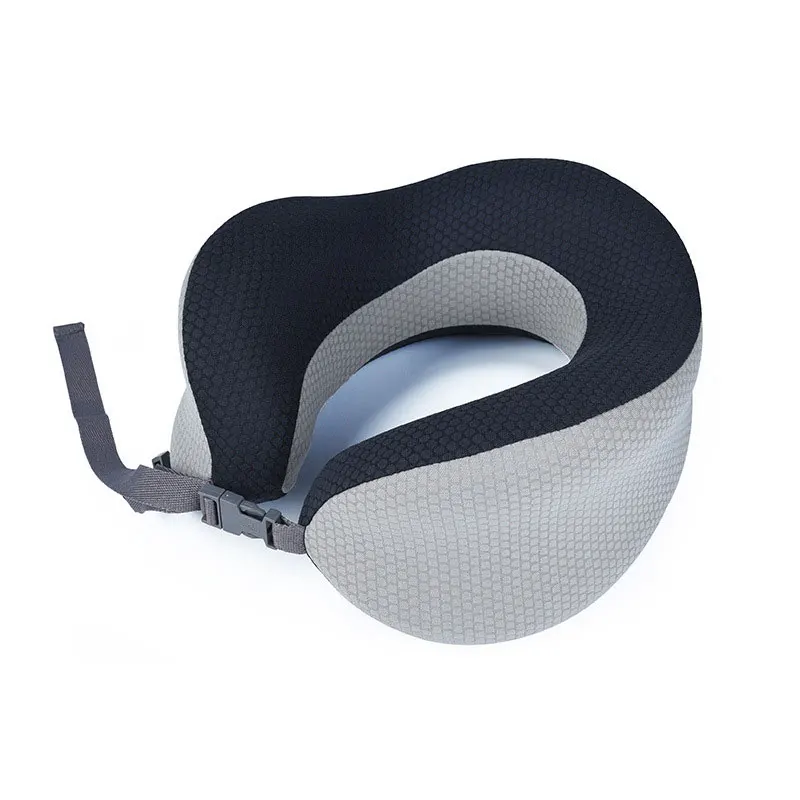 Grey Soft Travel Neck Pillow Light Weight Memory Foam Cushion Support Neck Headrest U Pillow Rollable Pillows for Plane Car Office - Цвет: Grey