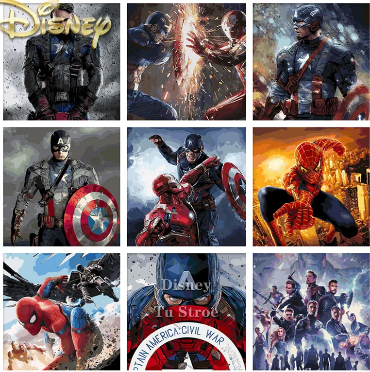

5d Diy алмазная живопись Мстители Marvel мультфильм тема вышивка Квадратный Круг фото крест набор мозаики для имитации вышивки украшение дома