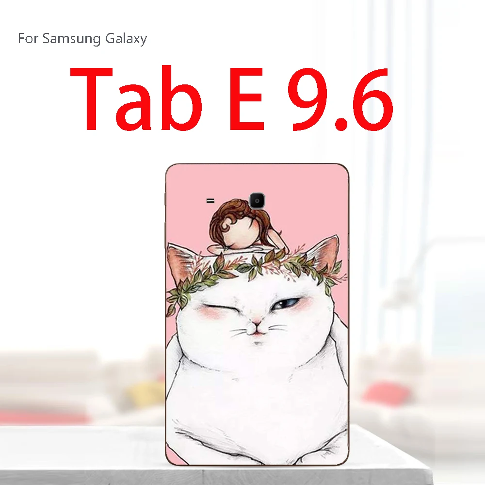 ForT560baimaonvhai Краски планшетный чехол для samsung Galaxy Tab A A2 S2 E 9,6 9,7 10,5 SM T560 T561 T810 T813 T815C T590 T595 Мягкий силиконовый чехол - Цвет: ForT560baimaonvhai
