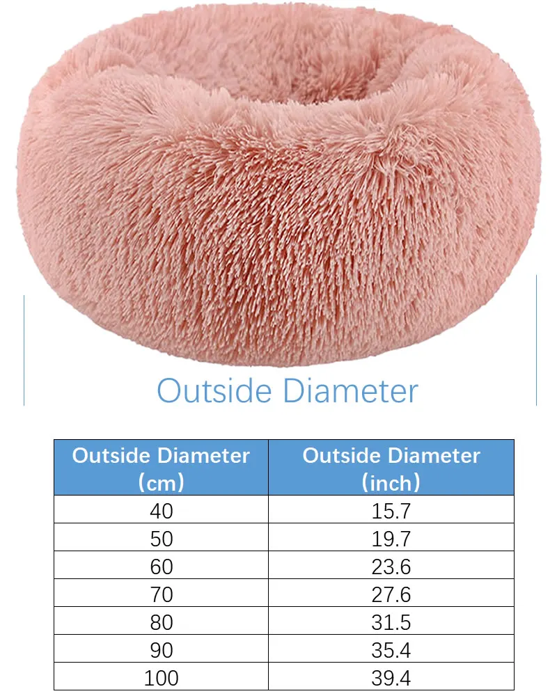 

Plush Round Cat Bed House Vast Mat Cushion Soft Warm Calming Sleeping bed for cat Cozy Luxury Marshmallow Dropshipping Wholesale