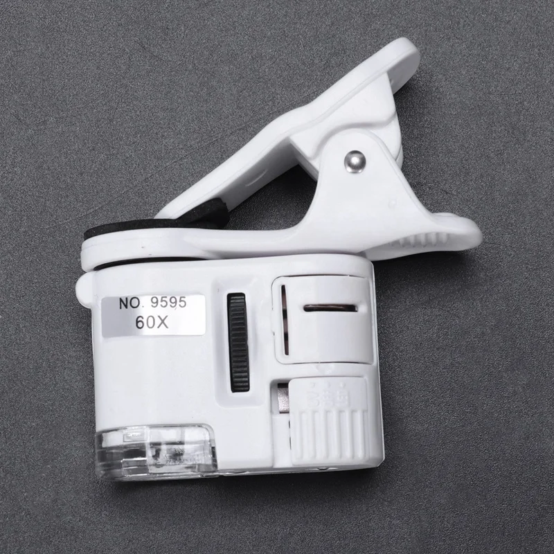 Светодиодный 60X miniscope Ювелир Лупа увеличительное стекло лупа УФ