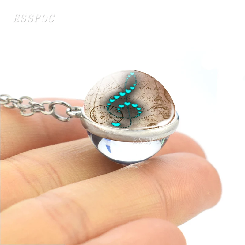 Музыкальные ноты стеклянный шар брелок музыкальные ювелирные изделия Бабочка