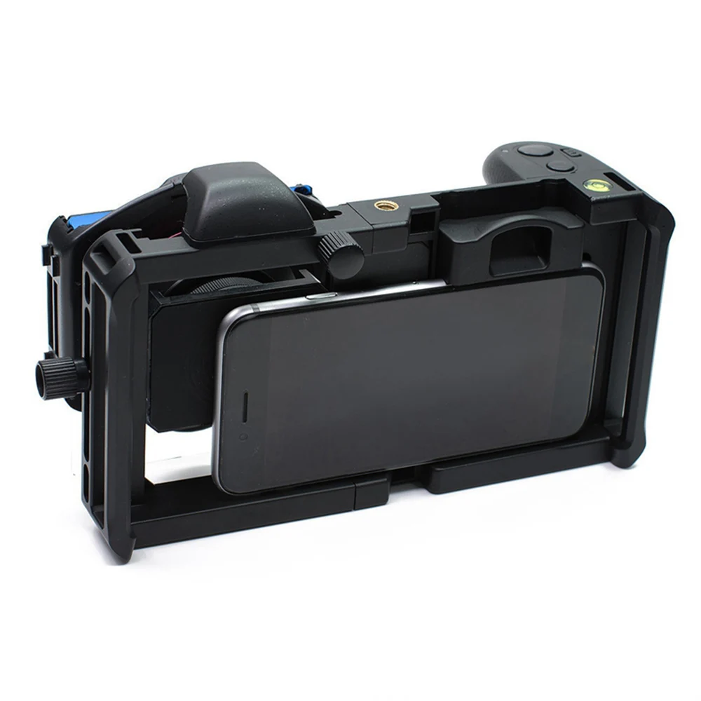 

2 in 1 Wide Angle Macro Lens Rabbit Cage Photography Kit Phone Stabilizer Gimbal Holder for IOS Android Smartphone Camera