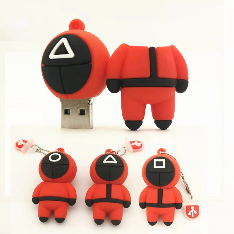 

New Hot Rtail Squid Game Sticks Cle Usb Flash Drive 32GB Pendrive PVC Cartoon USB Pen Drive 64GB 2.0 Stick 8GB 4GB 16GB U disk