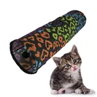 Красочный туннель коричневый складной 2 отверстия кошка туннель Котенок игрушки животные туннель смешные игры пещера кошка кролик туннель кошка игра