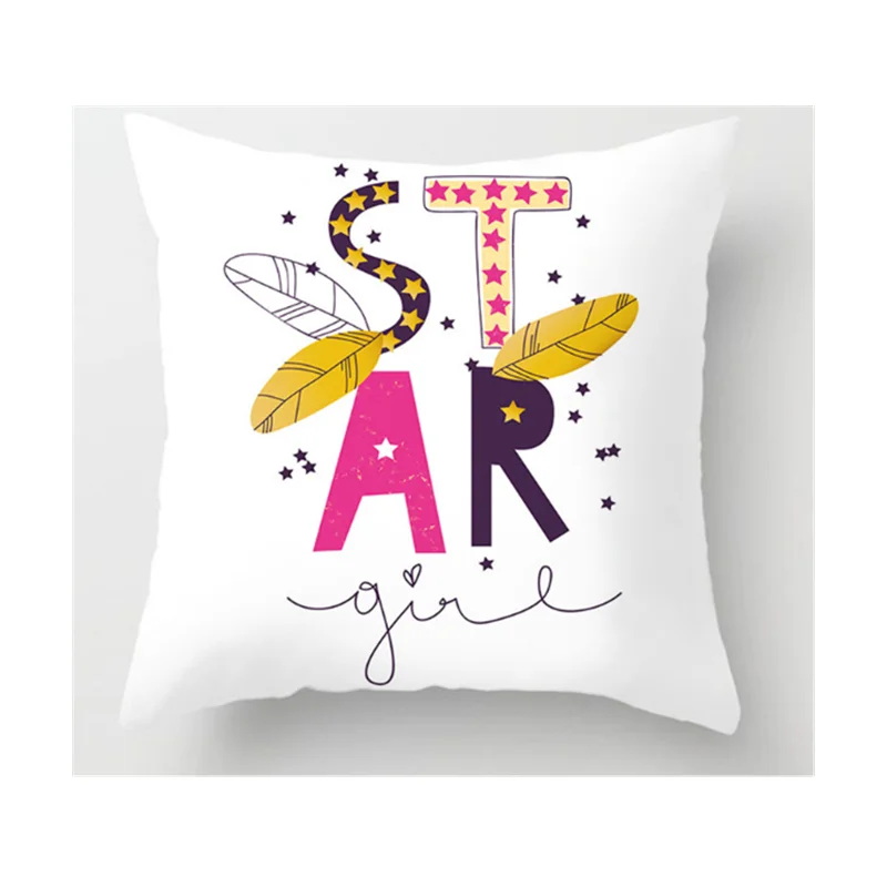 Чехол для подушки красного цвета с милым рисунком наволочка буквенным принтом