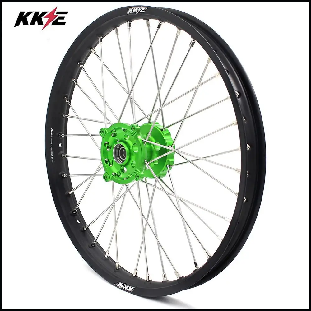 KKE 1.6*21 Spoked Front Wheel Rim for Kawasaki KX250F KX450F 2006-2018 Green Hub Black | Автомобили и мотоциклы