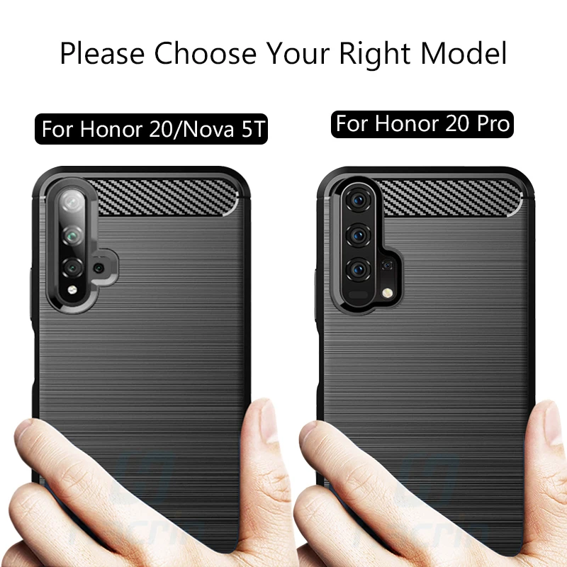 For Huawei Nova 5T Case Carbon Fiber Cover Full Protection Phone Honor 20 Pro Shockproof Bumper Shell |